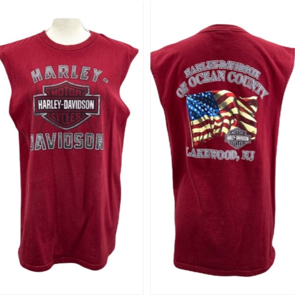 HARLEY-DAVIDSON Men’s/Unisex Red Muscle Tank Top Size Medium